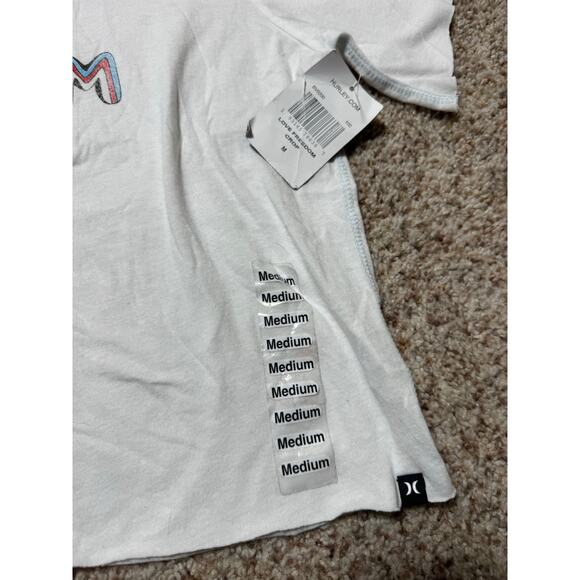 HURLEY short sleeve, slightly cropped, t- shirt, Women's Medium, Patriotic; NWT - Picture 10 of 12